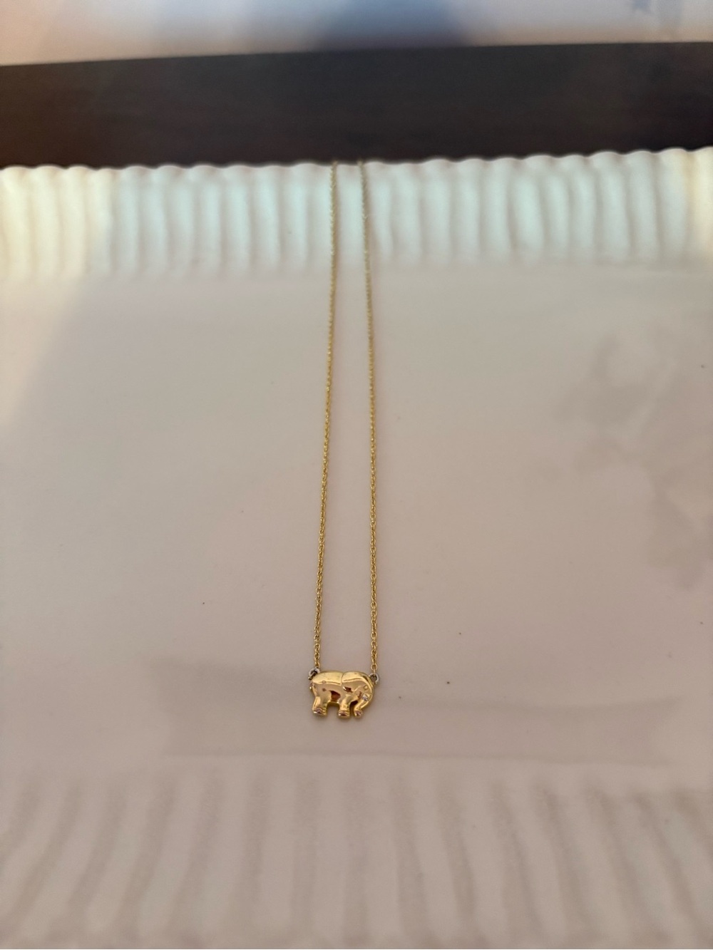 ivory ella Gold Elephant Pendant Necklace